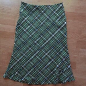 💚 Green Plaid Preppy Maxi Skirt – Size S 💚